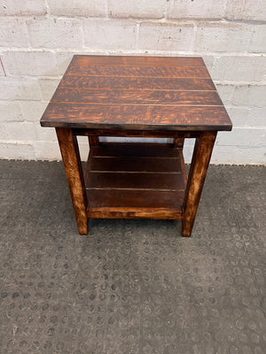 Rustic Wooden Bedside Table - REDUCED