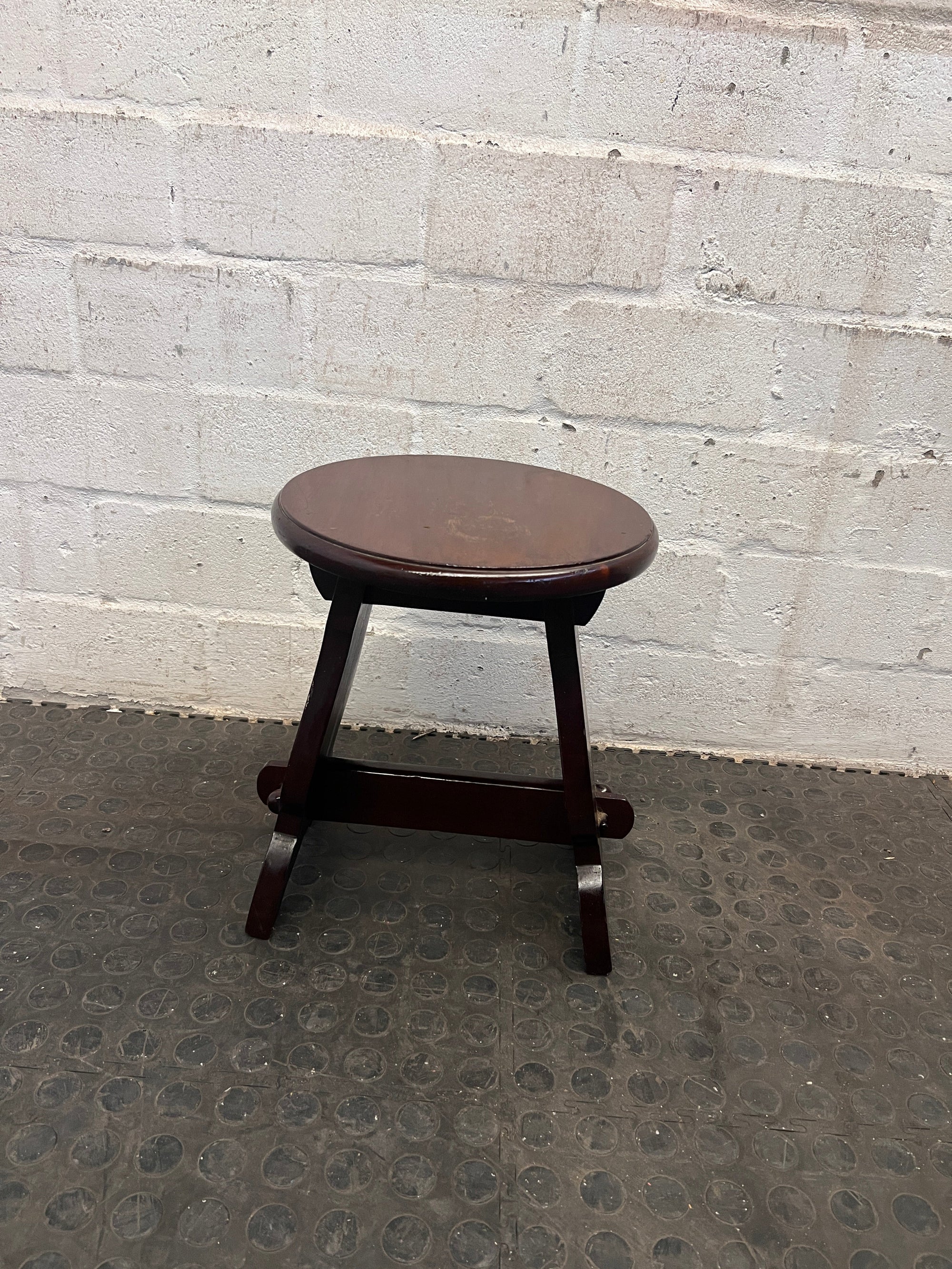 Brown Round Wooden Side Table