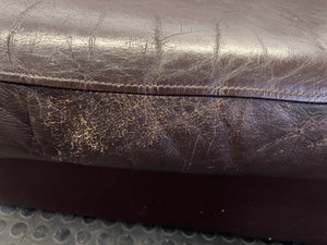 Coricraft Brown Leather Four Seater L-Shaped Couch (Small Tear)