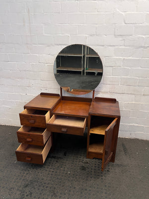 Dressing Table with Round Mirror - REDUCED