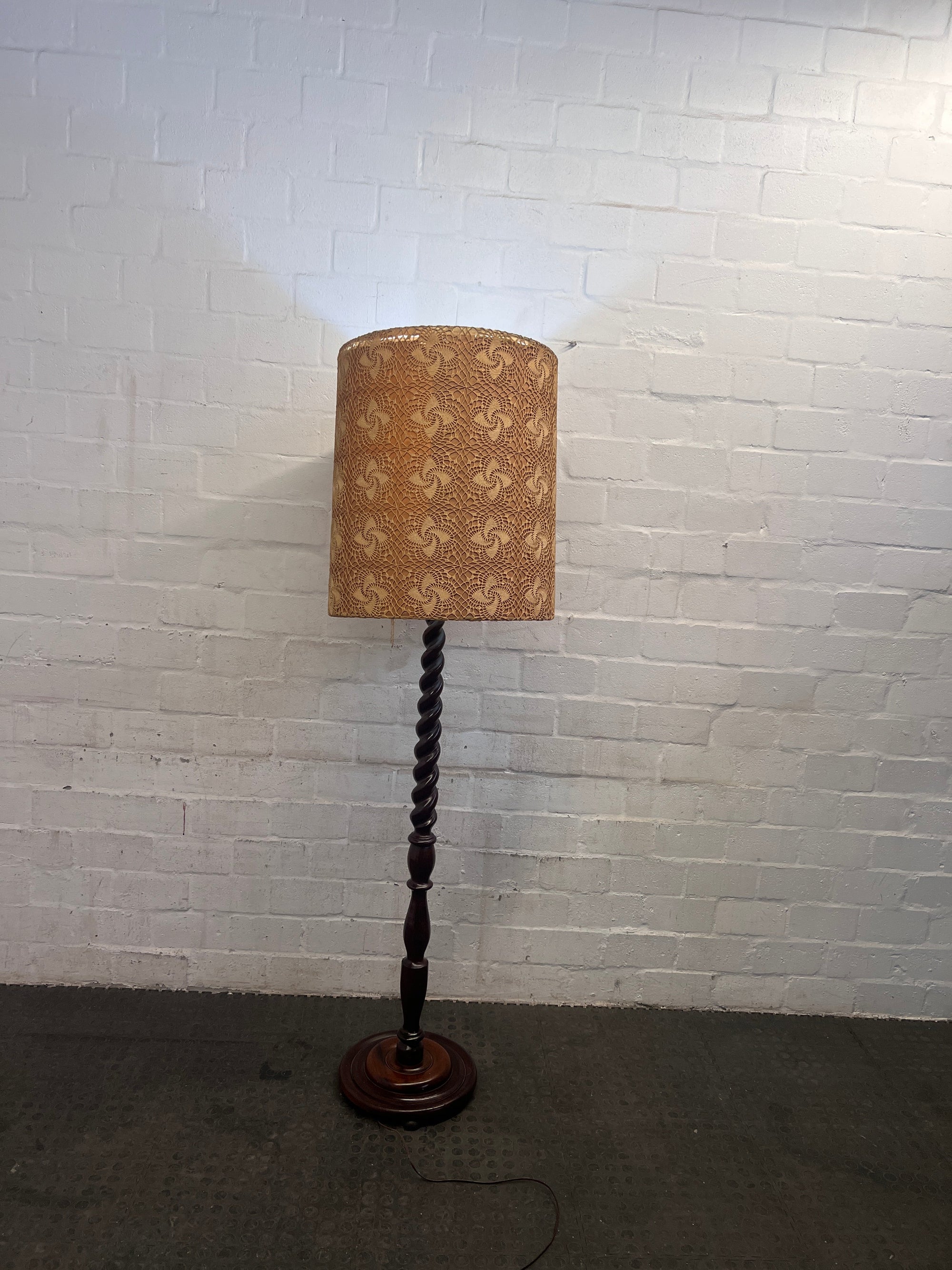Tall Wooden Standing Lamp with Shade