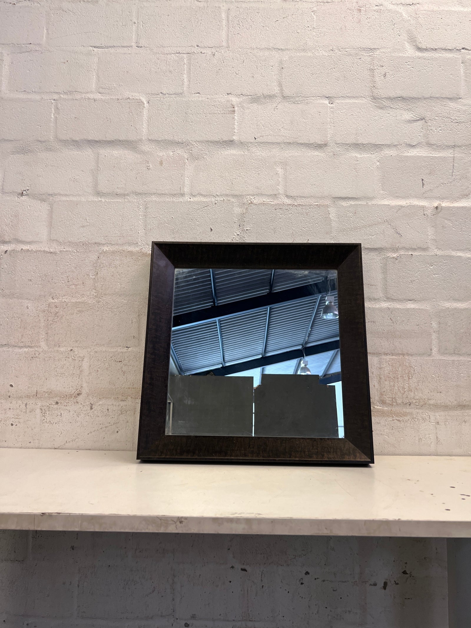 Wood Framed Square Mirror