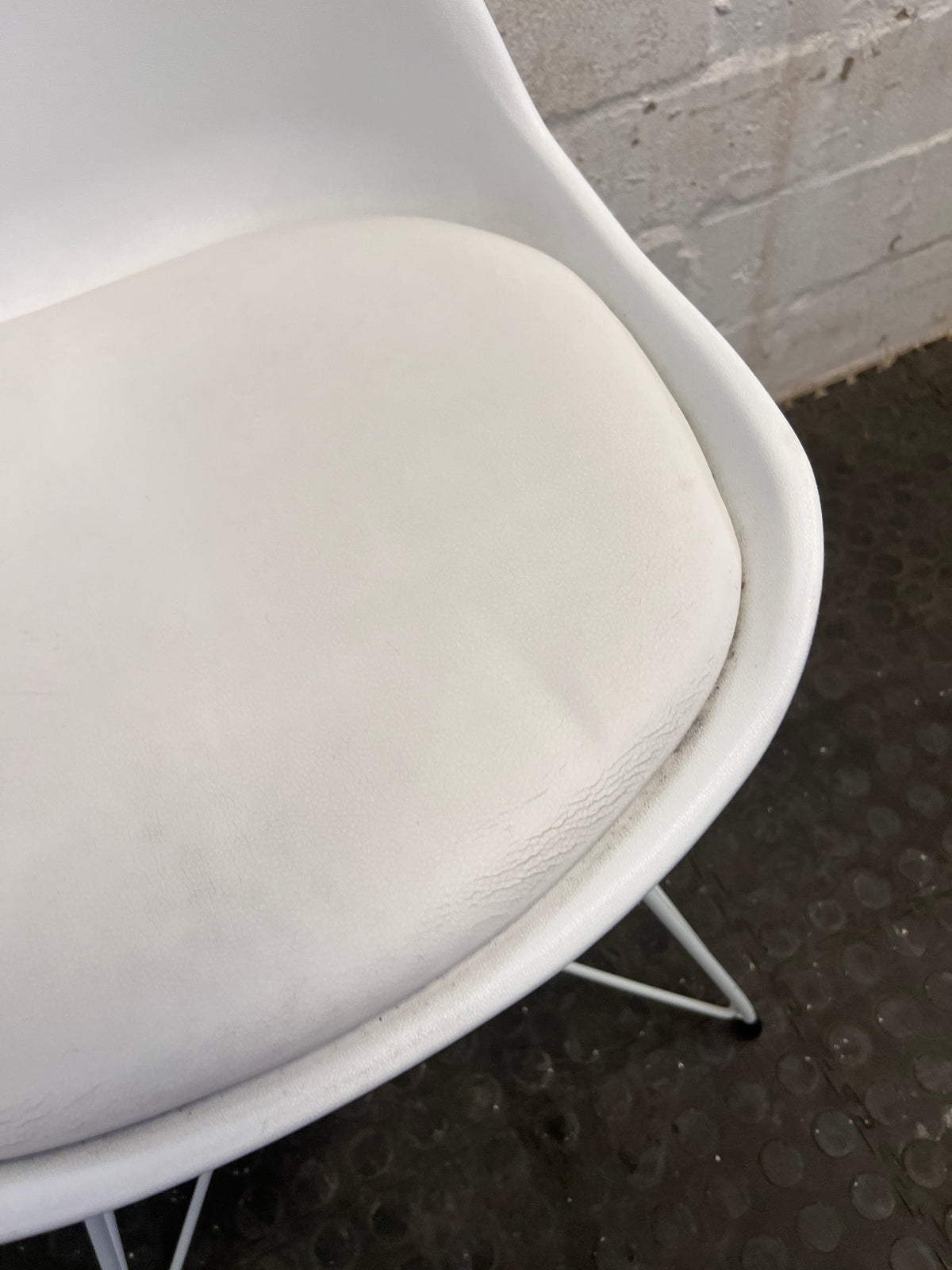White Mid-Back Dining Chair with Plush Seat - PRICE DROP