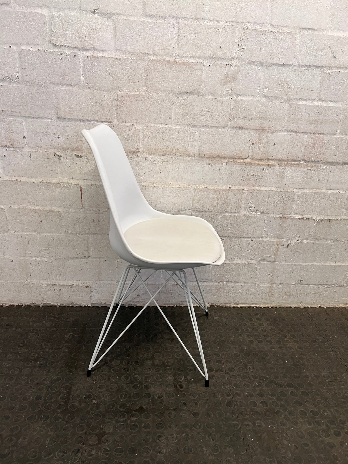 White Mid-Back Dining Chair with Plush Seat - PRICE DROP