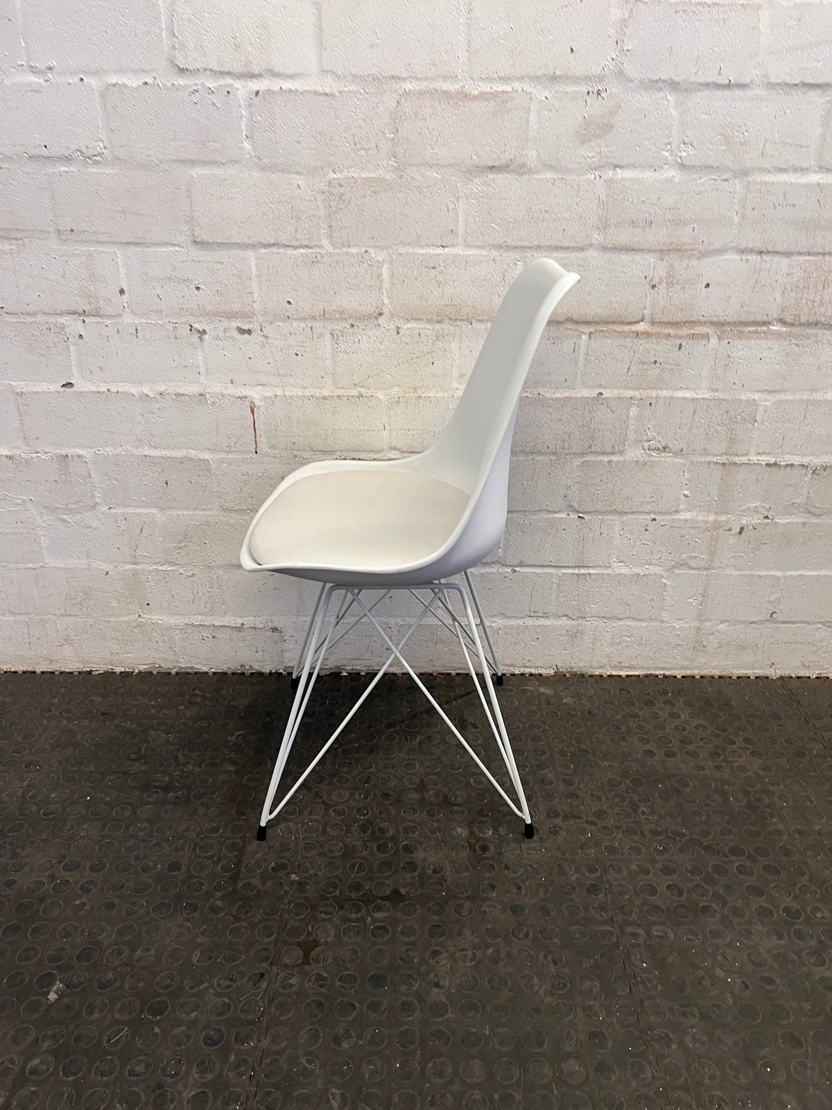 White Mid-Back Dining Chair with Plush Seat - PRICE DROP