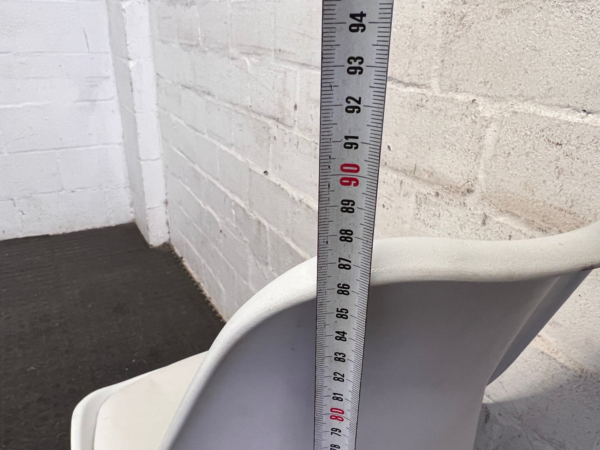 White Mid-Back Dining Chair with Plush Seat - PRICE DROP