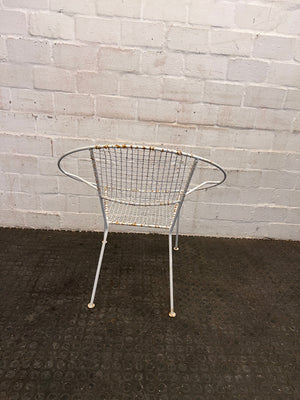 White Wire Mesh Outdoor Chairs