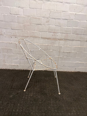 White Wire Mesh Outdoor Chairs