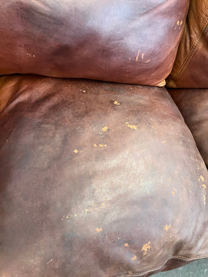 Brown Leather Two Seater Couch