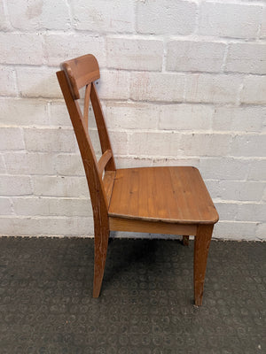 Cross Back Wooden Dining Chair (Missing Wooden Slat)
