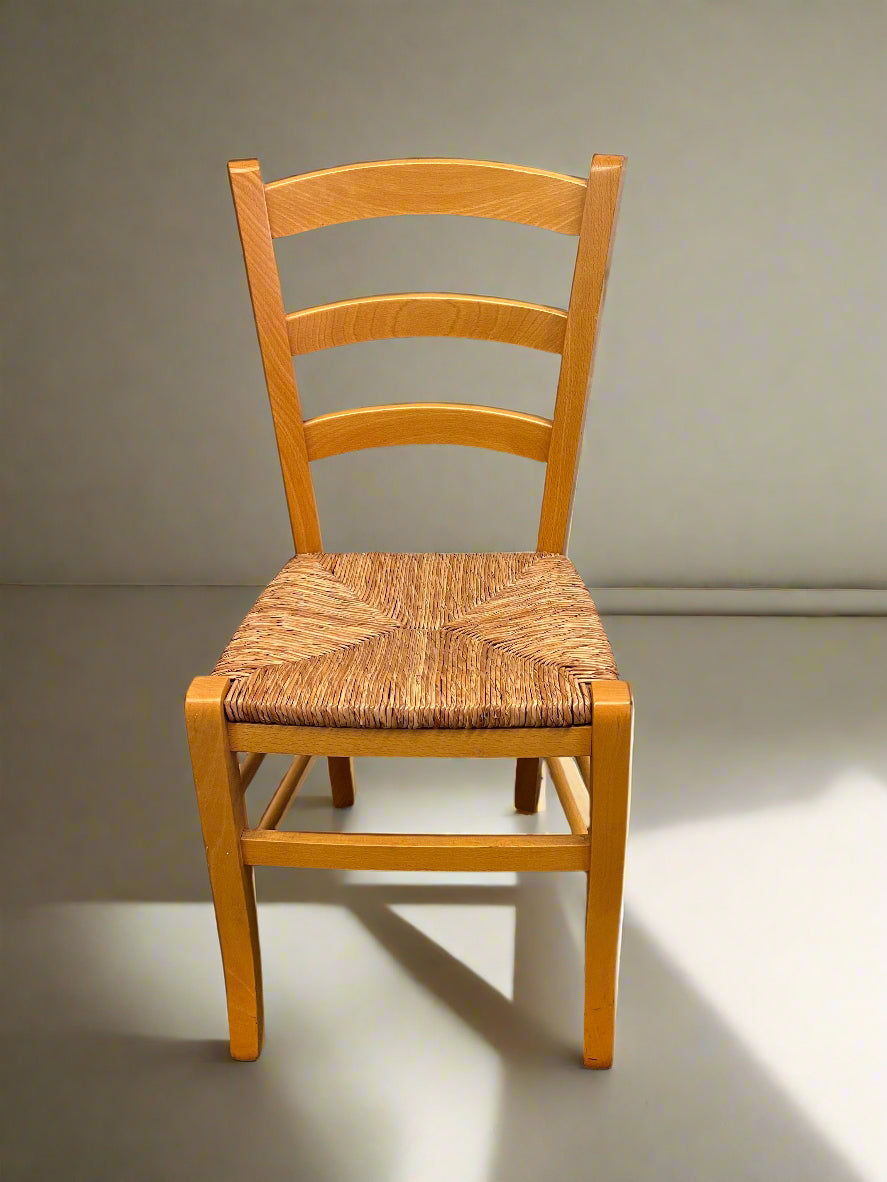 Wooden Dining Chair with Woven Seat - PRICE DROP