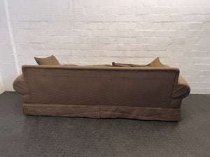 Brown Fabric Three Seater Fabric Couch