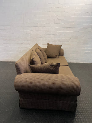 Brown Fabric Three Seater Fabric Couch