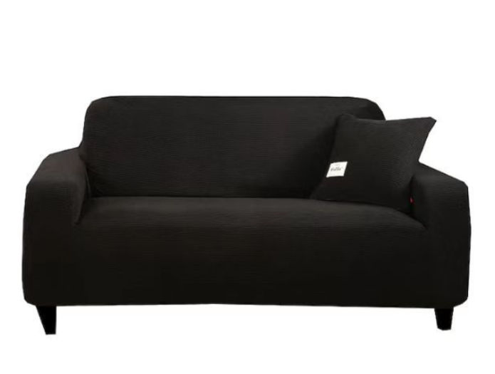 Gently Used Fine Living Jacquard L-Shape Couch Cover - Black - REDUCED - 2ndhandwarehouse.com