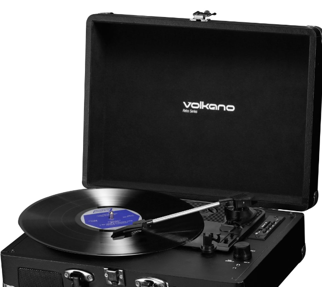 Recoverable Volkano Retro Series Portable Vinyl Player and Bluetooth Speaker -