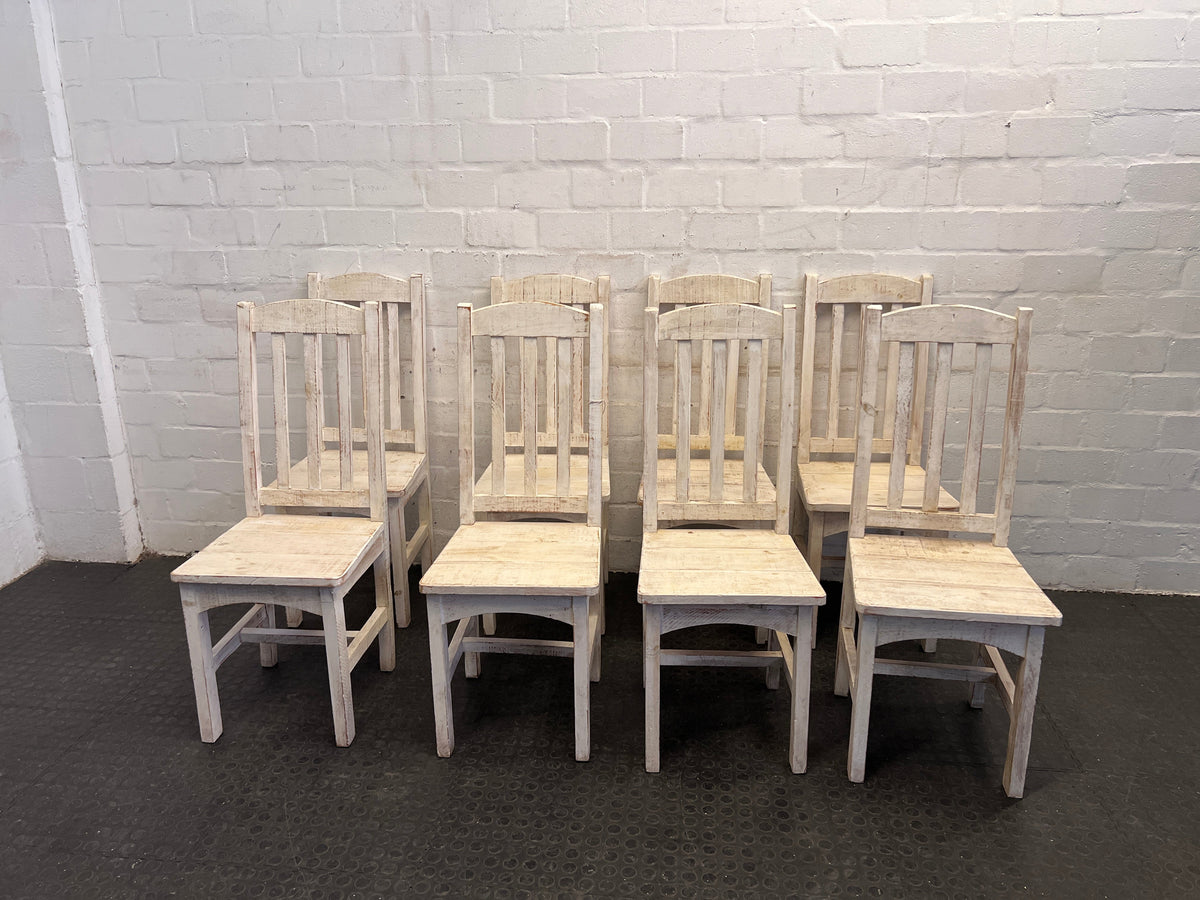 White Solid Wooden Dining Chairs - PRICE DROP