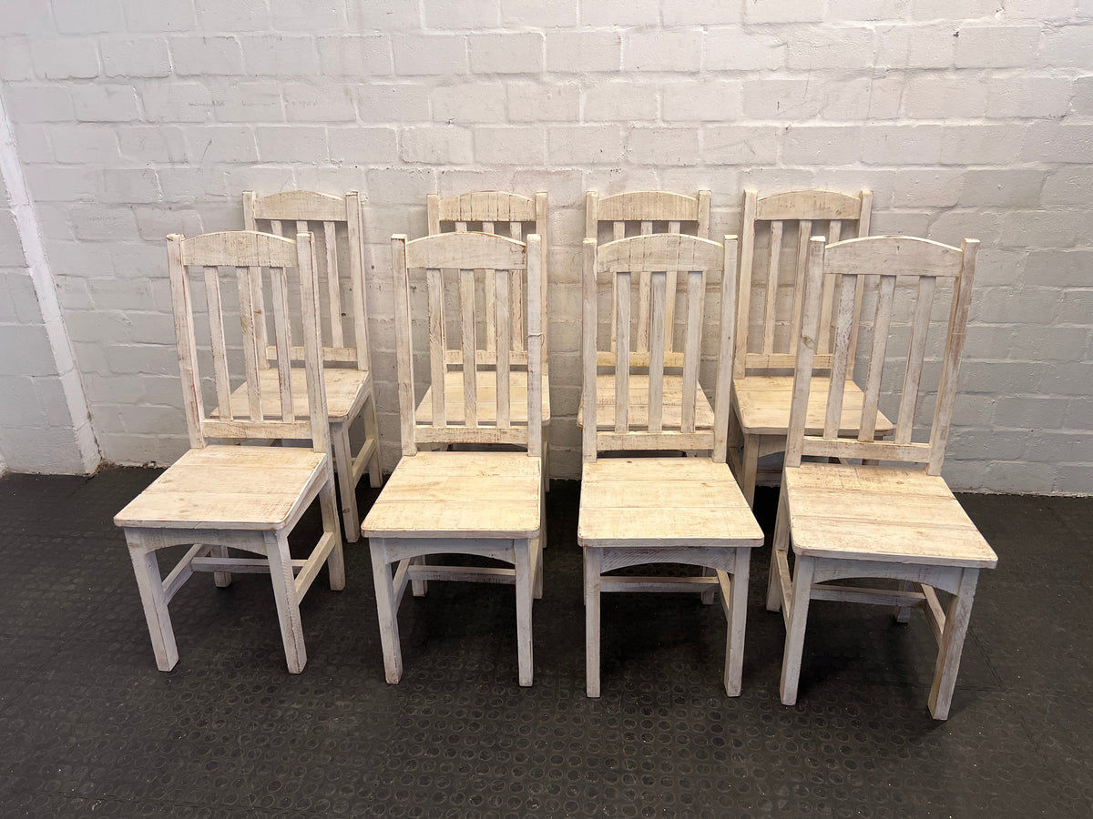 White Solid Wooden Dining Chairs - PRICE DROP