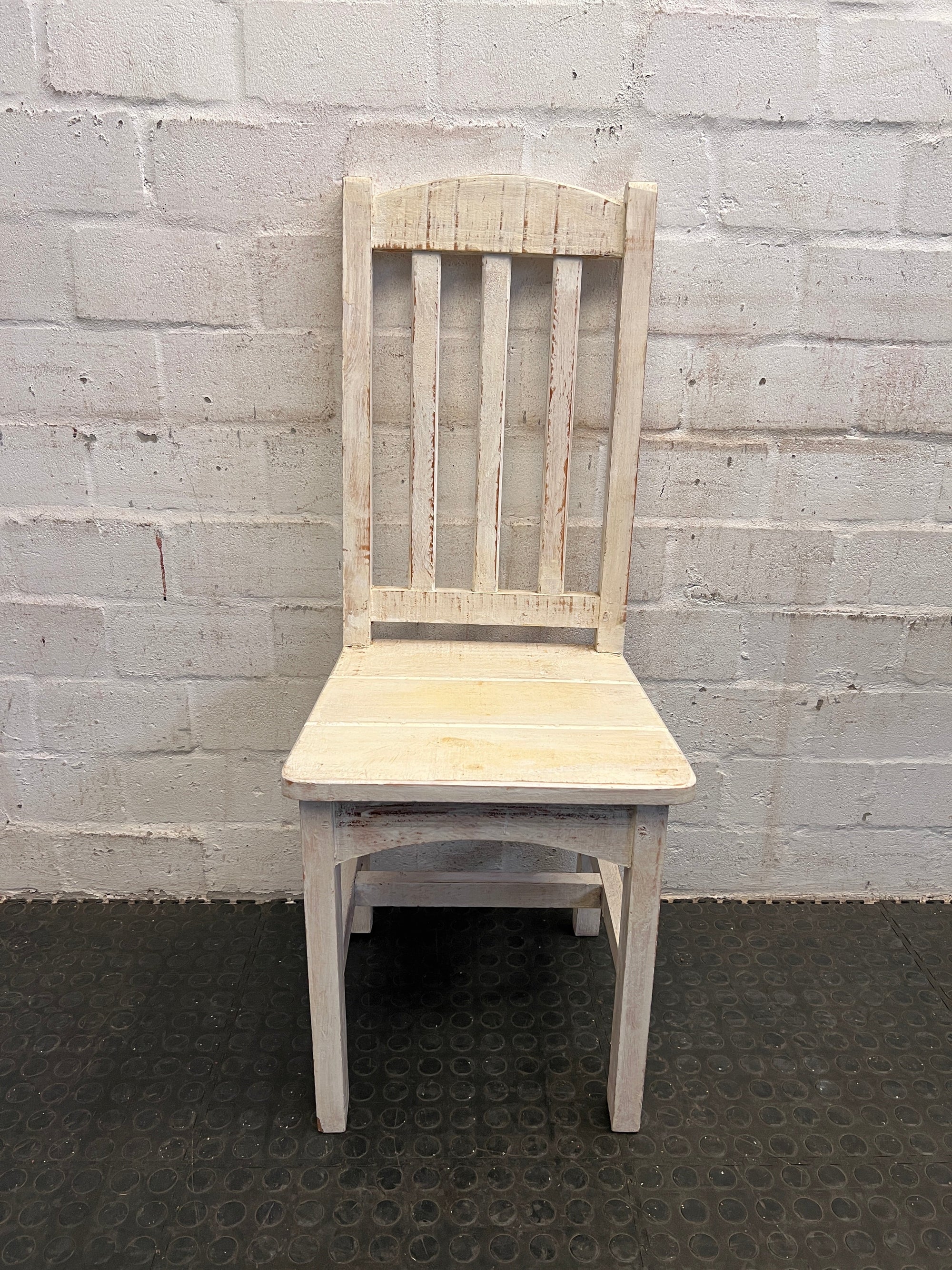 White Solid Wooden Dining Chairs