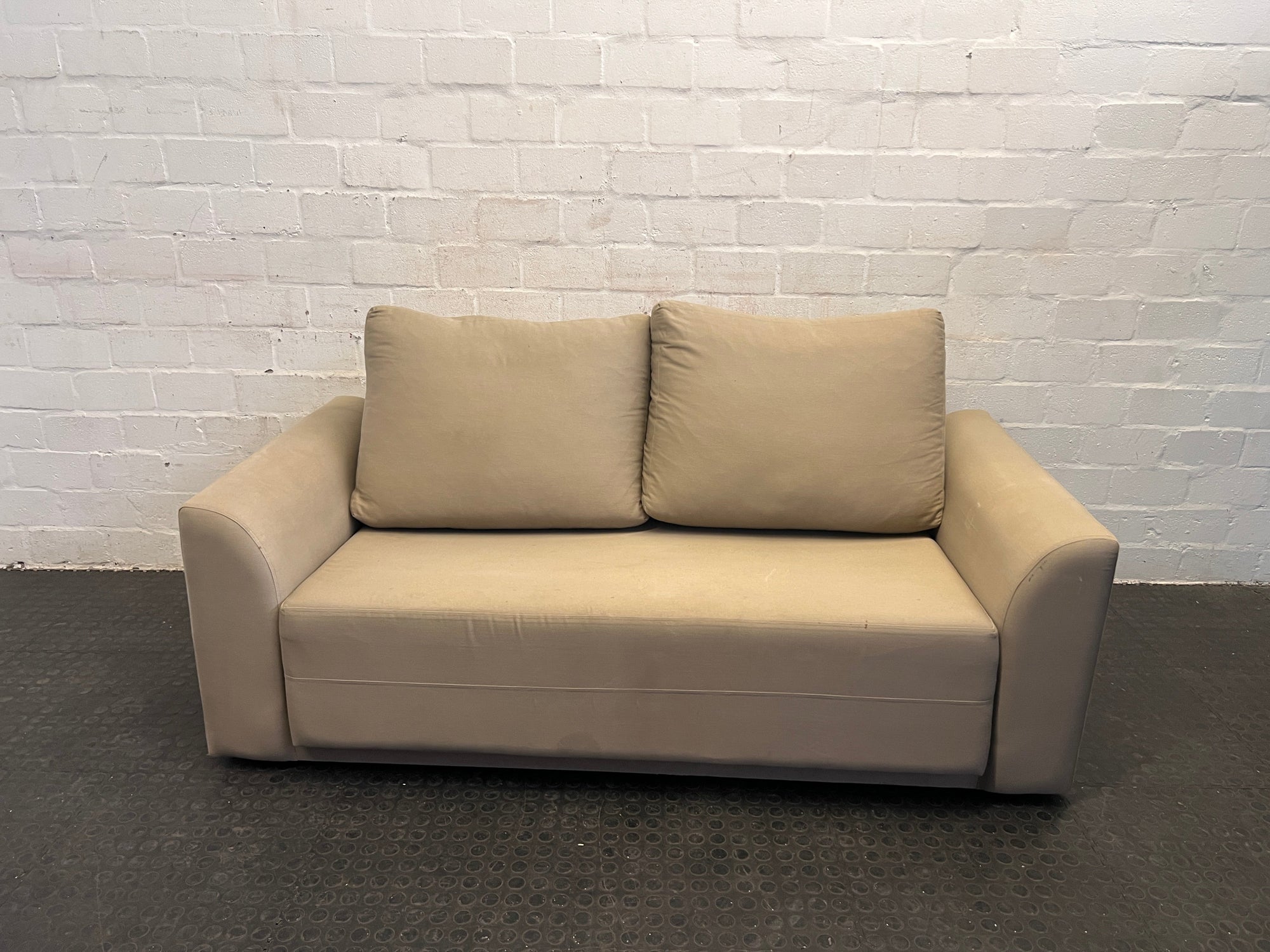 Creme Two Seater Sleeper Couch