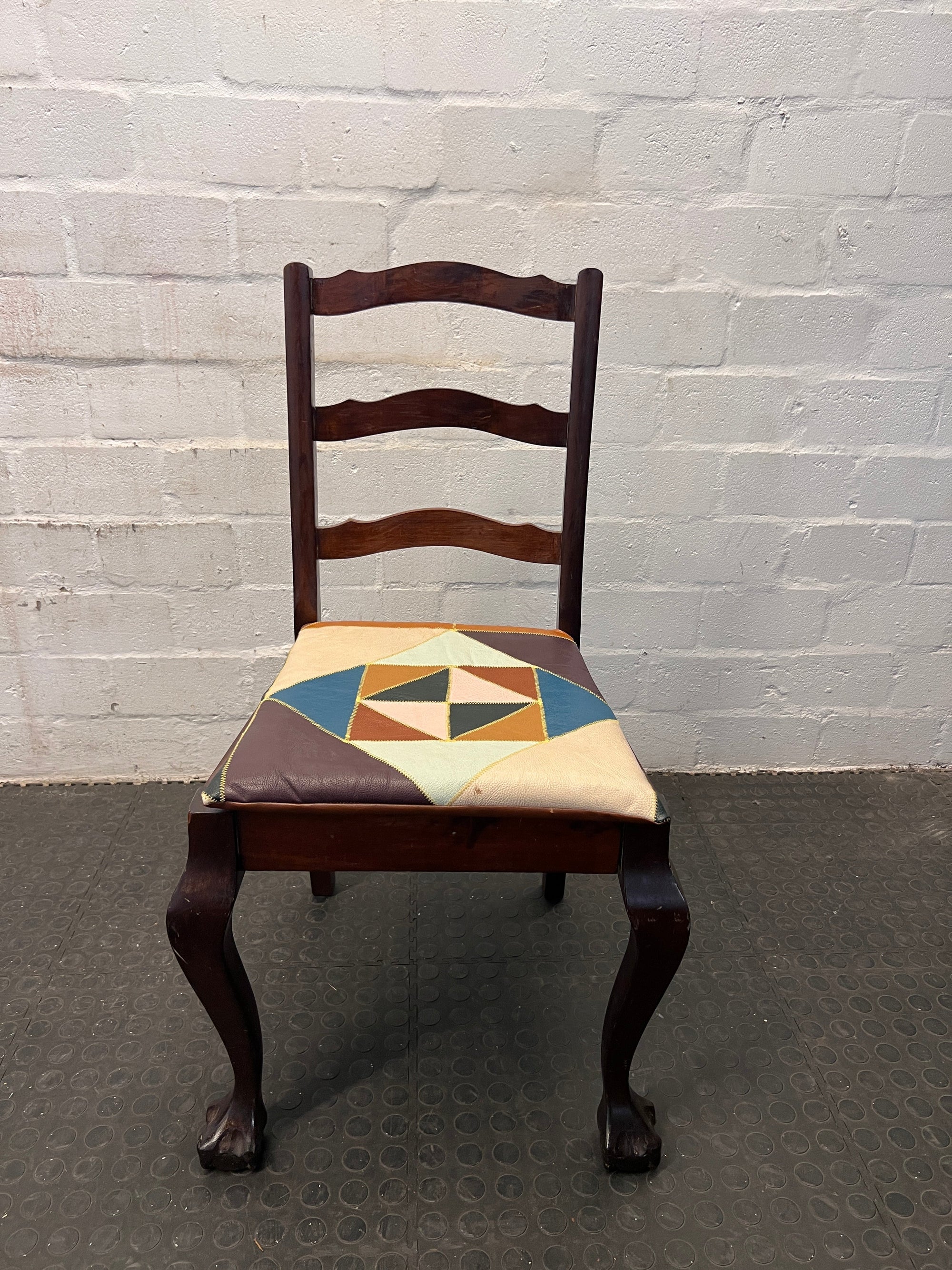 Colour Blocked Wooden Dining Chair