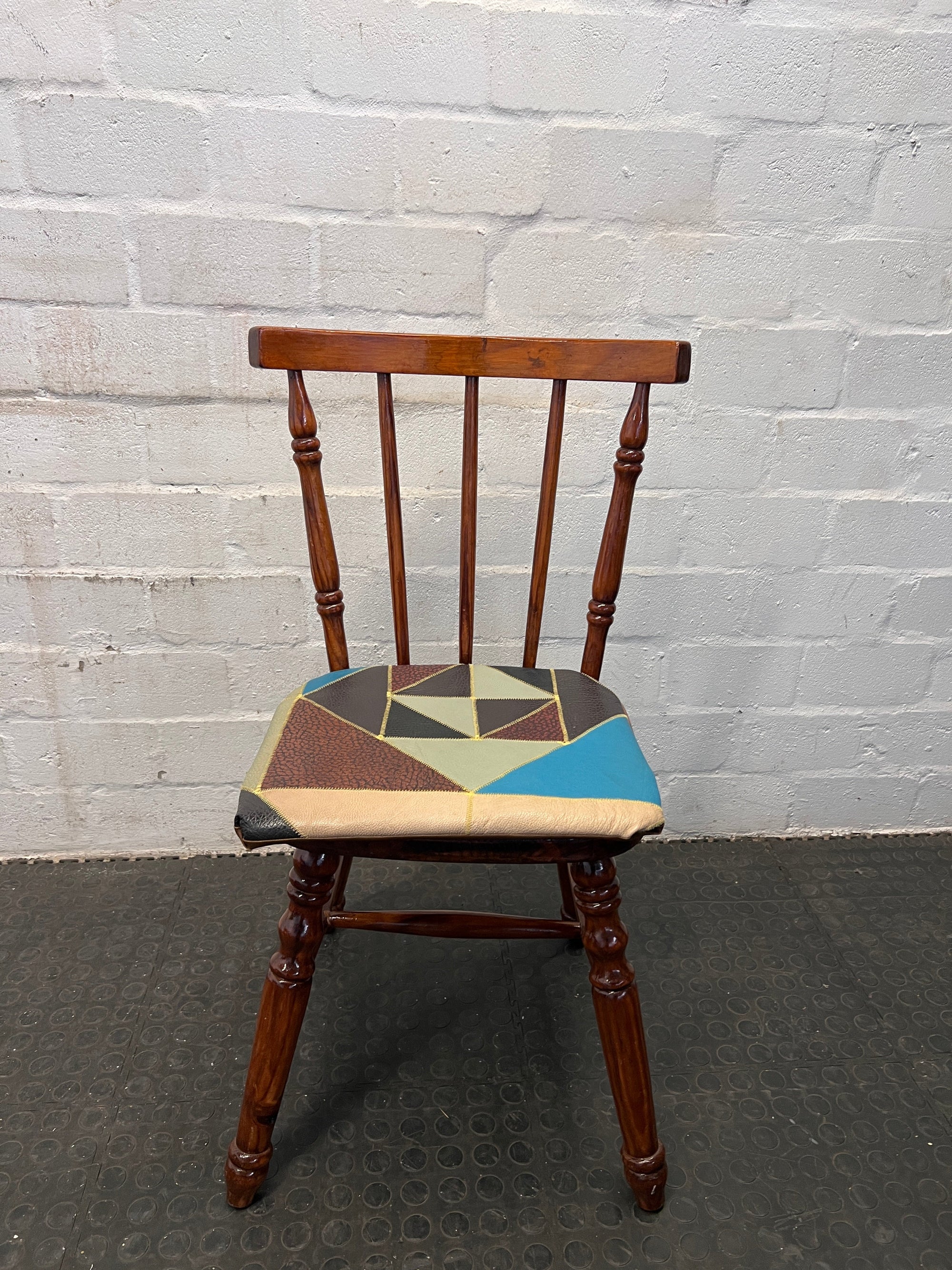 Colour Blocked Wooden Dining Chair (Four Slats)
