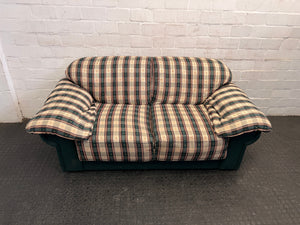Green Plaid Two Seater Couch