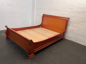 Wooden Sleigh Queen Bed Frame