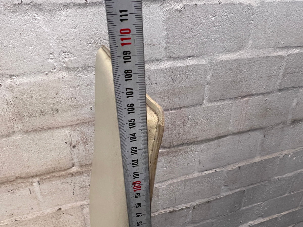 Cream Pleather Dining Chair with Round Seat (Small Tear in Seat) - PRICE DROP