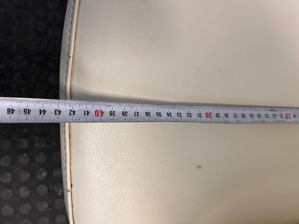 Cream Pleather Dining Chair with Round Seat (Small Tear in Seat) - PRICE DROP