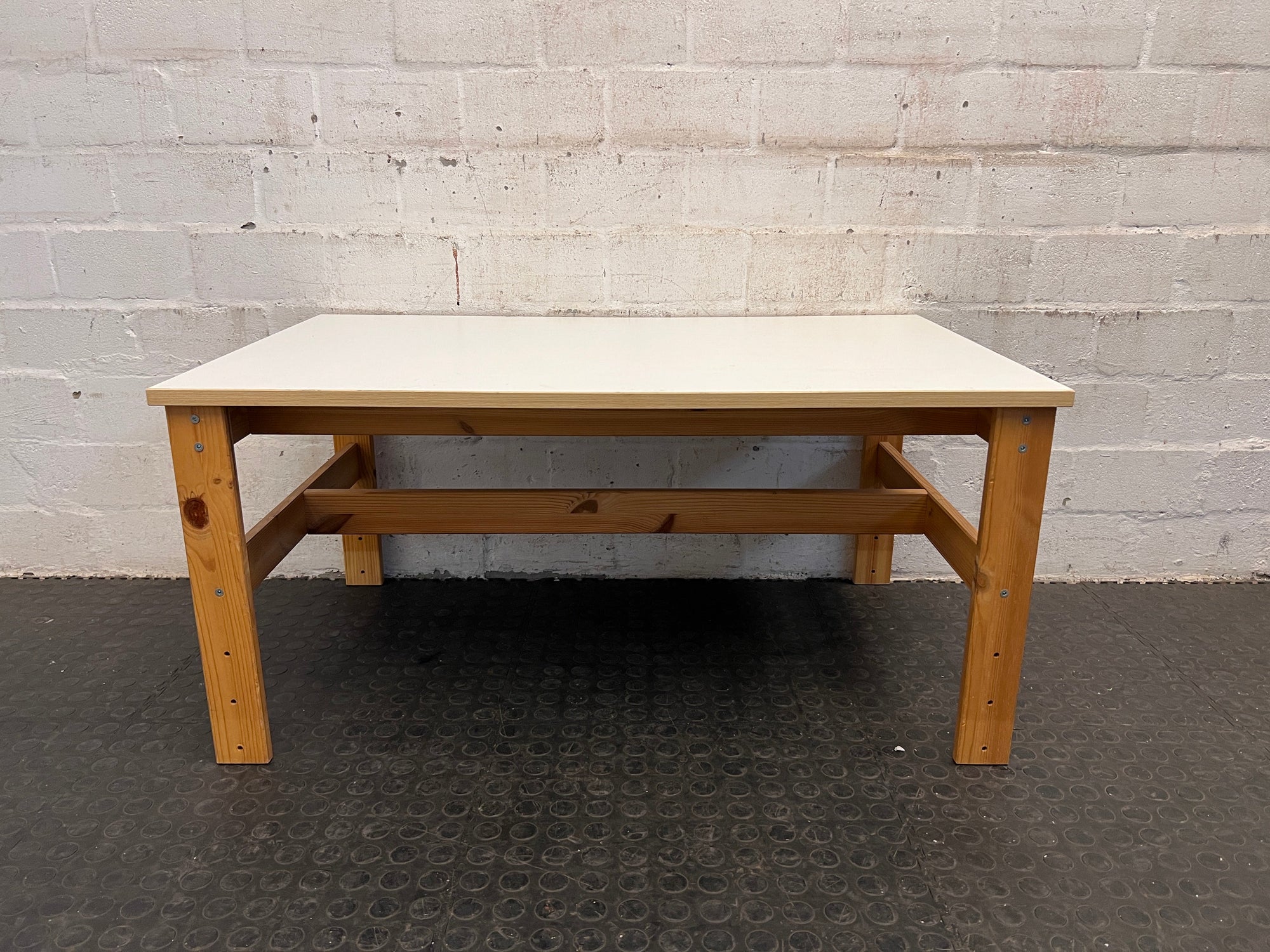 Small Wooden Kids Table with White Surface (101cm x 48cm)