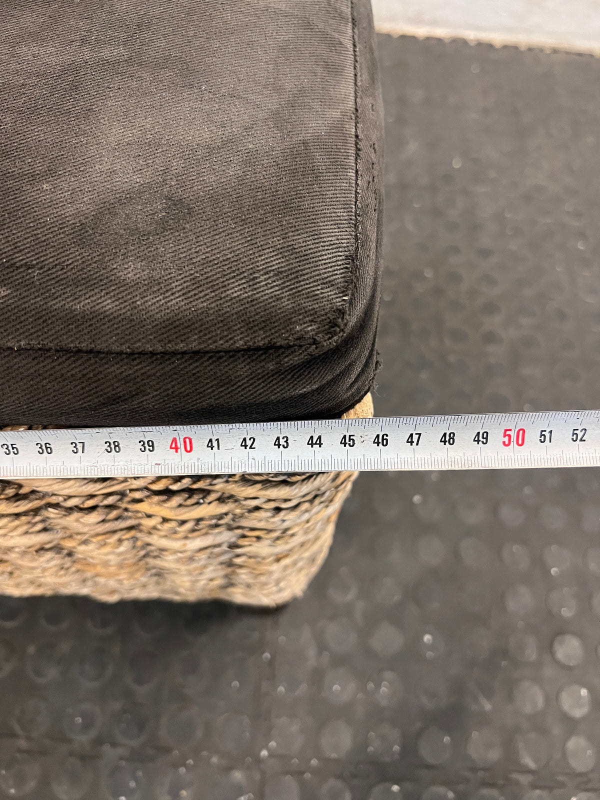 Wicker Dining Chair with Black Cushioned Seat (Slight Discolouration on Seat) - PRICE DROP