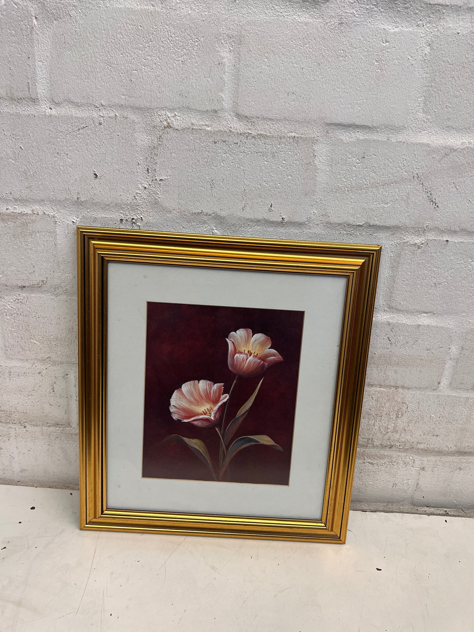 Gold Framed Flower Wall Art