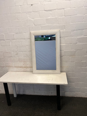 White Wooden Framed Mirror