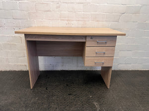 Light Wood Print Three Drawer Desk