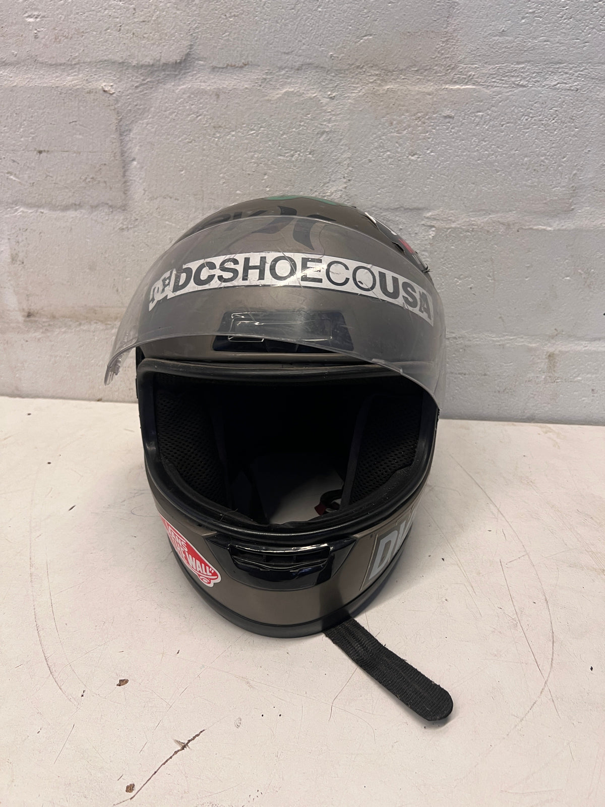 Sticker Bombed Motorcycle Helmet