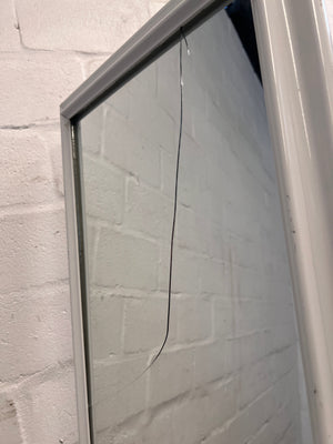 White Framed Mirror (Has a crack)