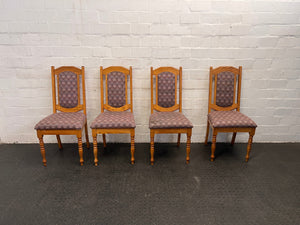 Purple Seat Dining Chairs with Turned Legs - PRICE DROP