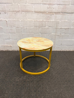 Glass Top Marble Top Coffee Table (48cm x 37cm)