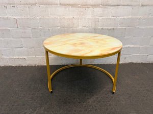 Glass Top Marble Top Coffee Table (69cm x 44cm)