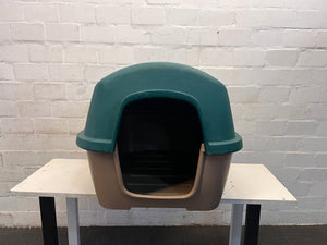 Green and Beige Plastic Dog Kennels