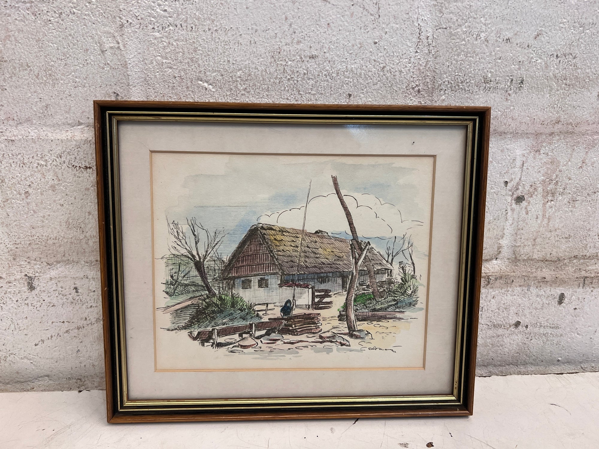 Old Cottage Framed Print