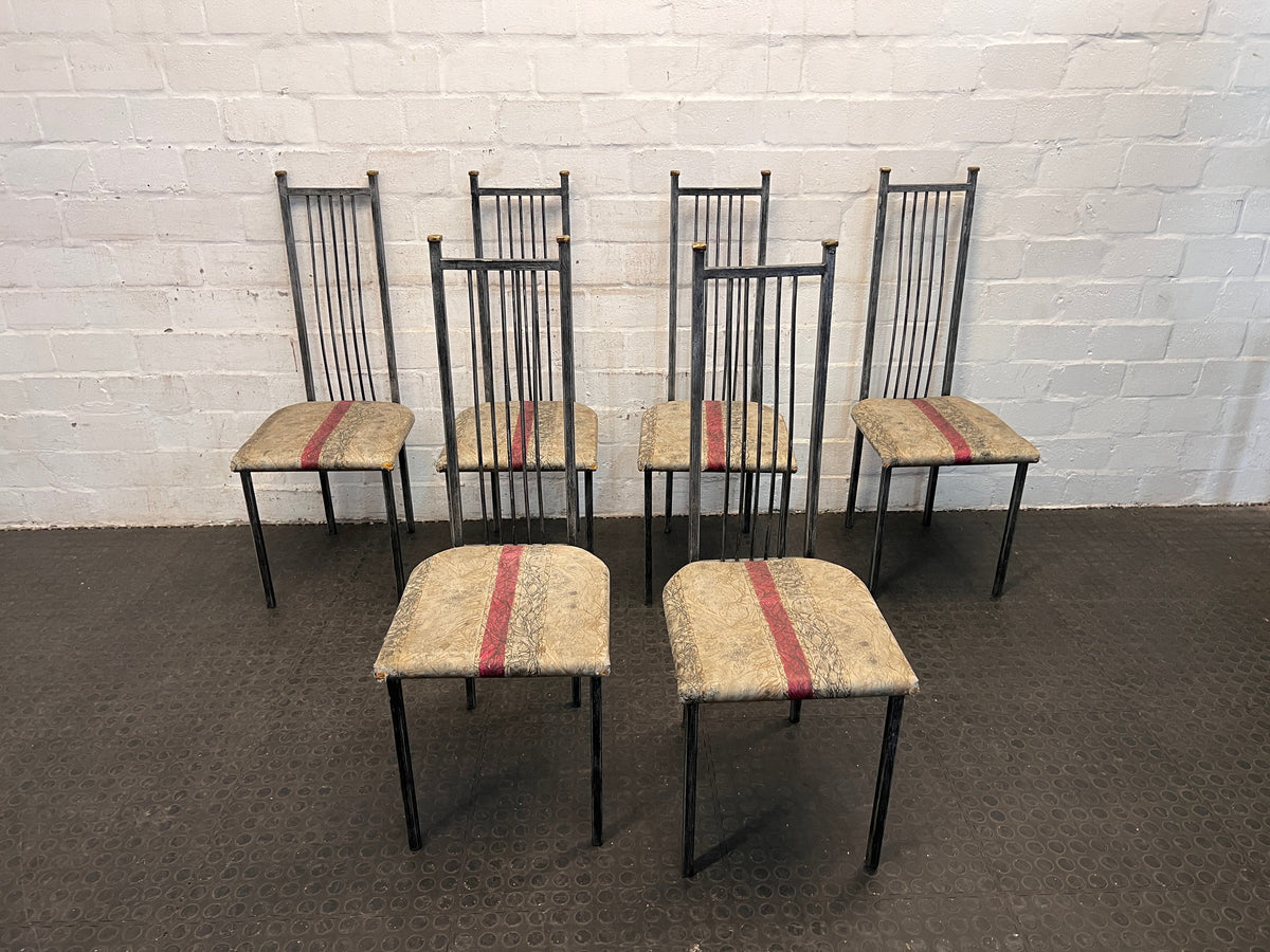 Steel Framed Dining Chair (Worn Seat) - PRICE DROP