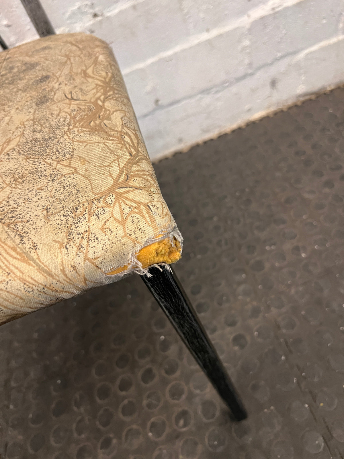 Steel Framed Dining Chair (Worn Seat) - PRICE DROP