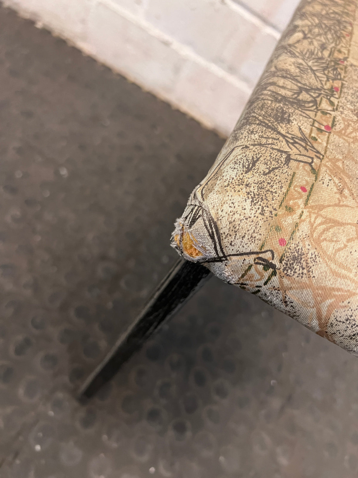 Steel Framed Dining Chair (Worn Seat) - PRICE DROP