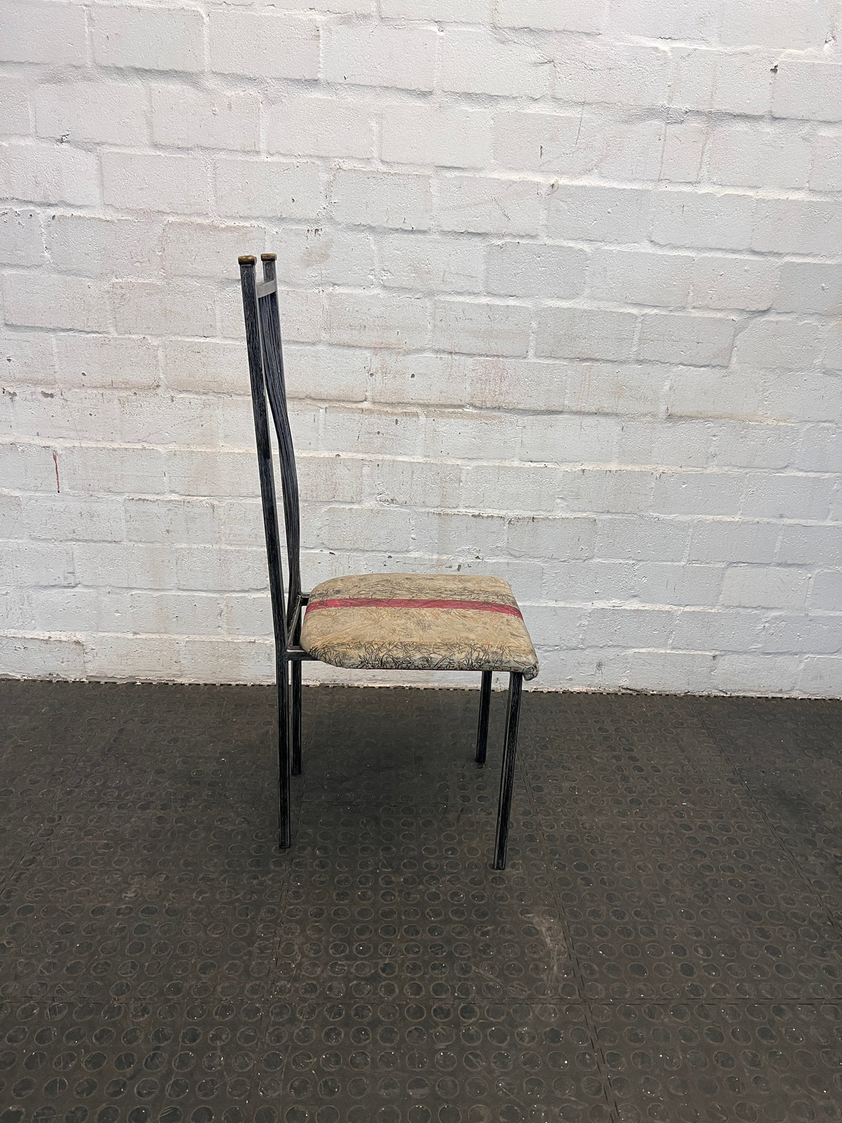 Steel Framed Dining Chair (Worn Seat) - PRICE DROP