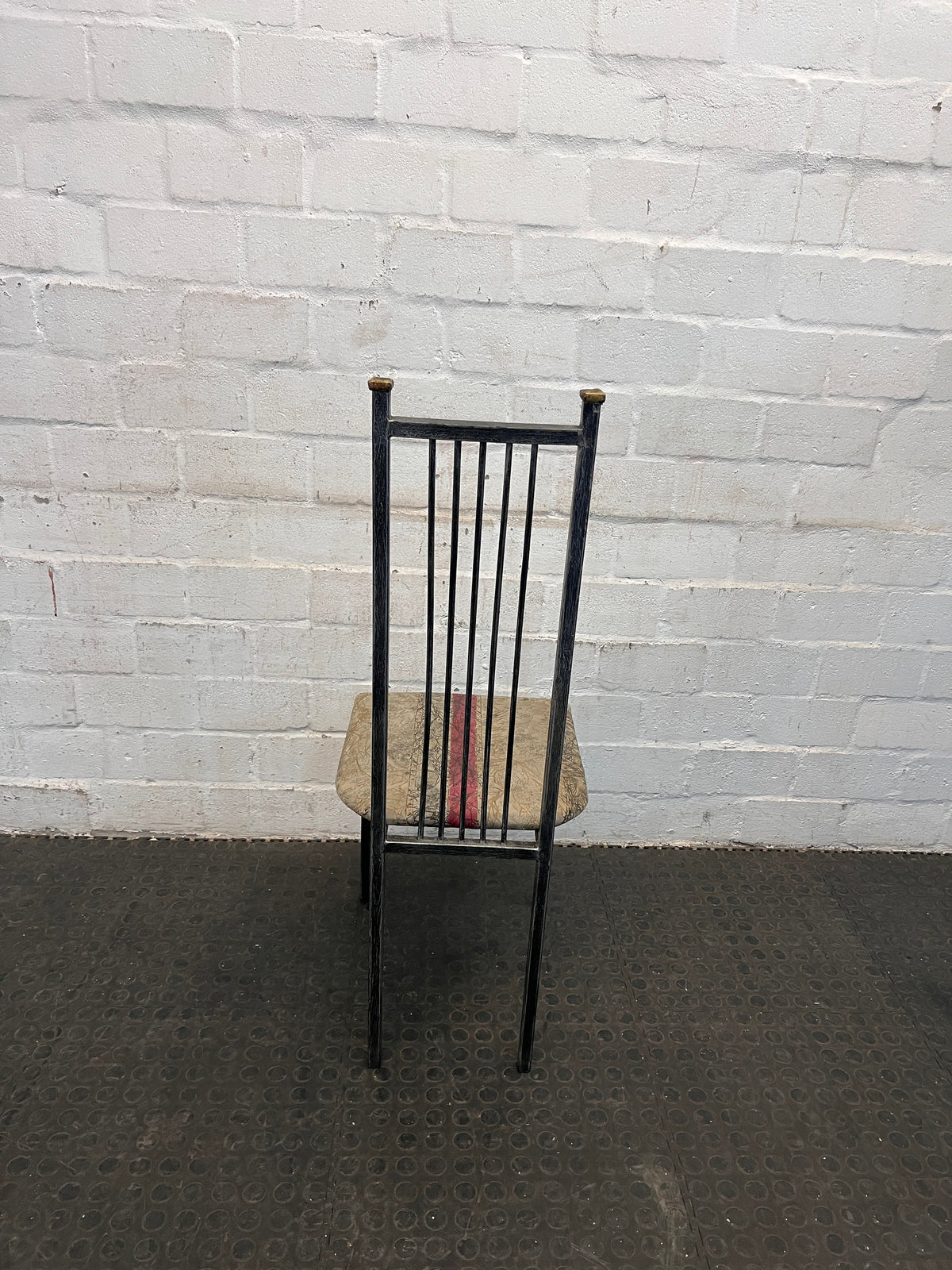 Steel Framed Dining Chair (Worn Seat) - PRICE DROP