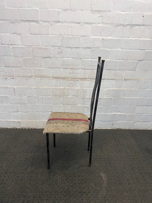 Steel Framed Dining Chair (Worn Seat) - PRICE DROP