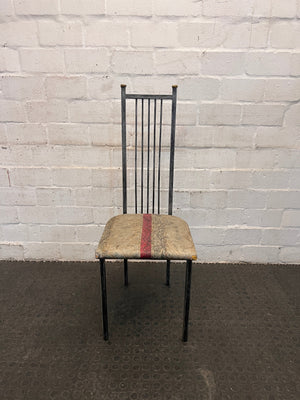 Steel Framed Dining Chair (Worn Seat)