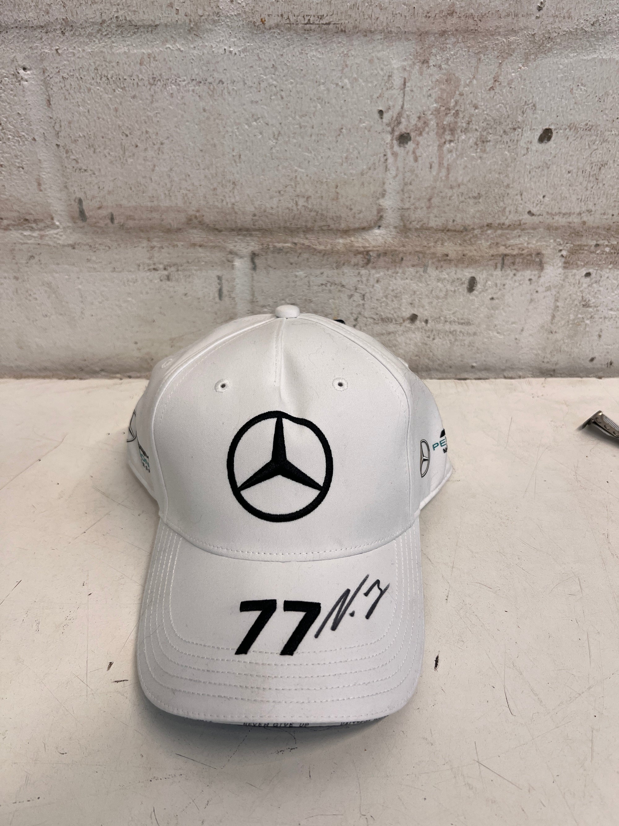 White Mercedes AMG F1 Cap - Signed by VB_01
