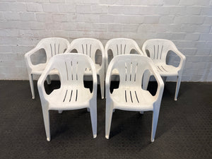 White Outdoor Plastic Chairs (Surface Scratches)